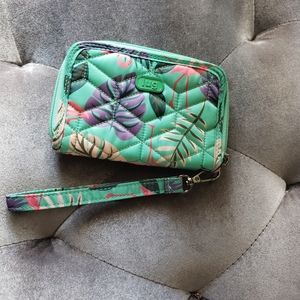 Lug  Rodeo 2 Compact RFID Wallet Flamingo Mint Outter & Lattice Cream Lining